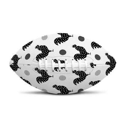 Polka Dot Rooster Pattern Print Rugby Ball