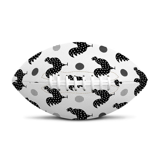 Polka Dot Rooster Pattern Print Rugby Ball