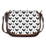 Polka Dot Rooster Pattern Print Saddle Bag