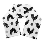 Polka Dot Rooster Pattern Print Scarf