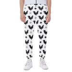 Polka Dot Rooster Pattern Print Scuba Joggers