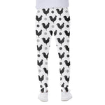 Polka Dot Rooster Pattern Print Scuba Joggers
