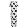 Polka Dot Rooster Pattern Print Short Sleeve Long Nightdress