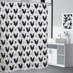 Polka Dot Rooster Pattern Print Shower Curtain