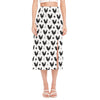 Polka Dot Rooster Pattern Print Side Slit Midi Skirt