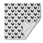 Polka Dot Rooster Pattern Print Silk Bandana