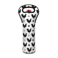 Polka Dot Rooster Pattern Print Single Neoprene Wine Tote