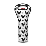 Polka Dot Rooster Pattern Print Single Neoprene Wine Tote