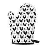 Polka Dot Rooster Pattern Print Single Oven Mitt