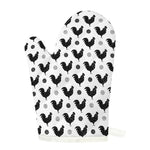 Polka Dot Rooster Pattern Print Single Oven Mitt