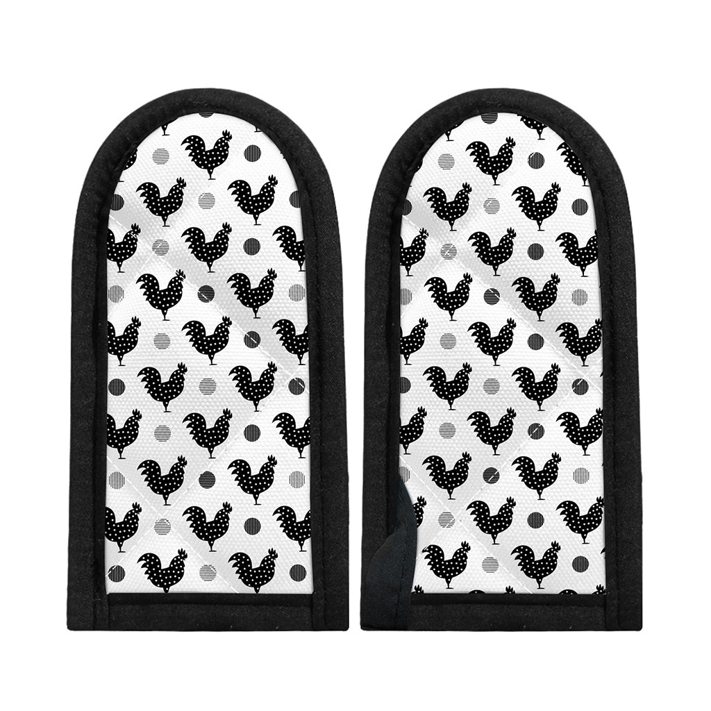 Polka Dot Rooster Pattern Print Skillet Handle Cover