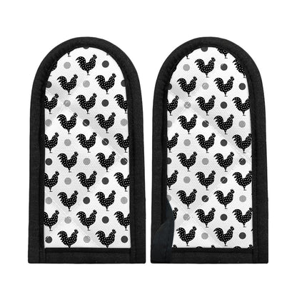 Polka Dot Rooster Pattern Print Skillet Handle Cover