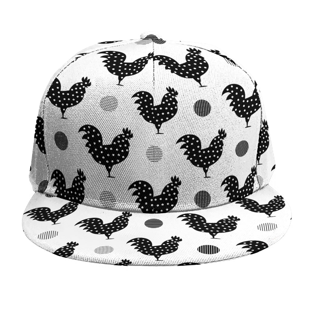 Polka Dot Rooster Pattern Print Snapback Cap