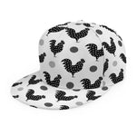 Polka Dot Rooster Pattern Print Snapback Cap