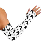 Polka Dot Rooster Pattern Print Sun Protection Arm Sleeves