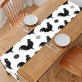 Polka Dot Rooster Pattern Print Table Runner