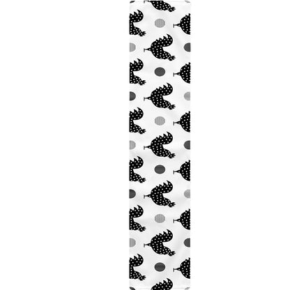 Polka Dot Rooster Pattern Print Table Runner