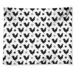 Polka Dot Rooster Pattern Print Tapestry