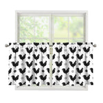 Polka Dot Rooster Pattern Print Tier Curtains
