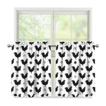 Polka Dot Rooster Pattern Print Tier Curtains