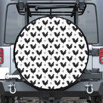 Polka Dot Rooster Pattern Print Tire Cover