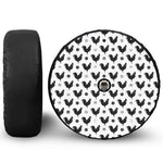 Polka Dot Rooster Pattern Print Tire Cover With Camera Hole