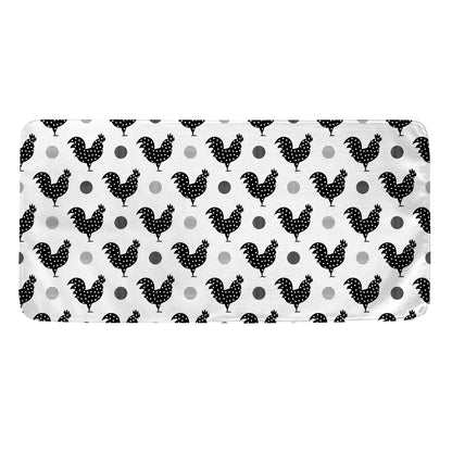 Polka Dot Rooster Pattern Print Towel