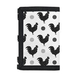Polka Dot Rooster Pattern Print Trifold Wallet