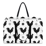 Polka Dot Rooster Pattern Print Utility Tote Bag