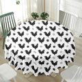 Polka Dot Rooster Pattern Print Waterproof Round Tablecloth