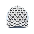Polka Dot Rooster Pattern Print White Mesh Trucker Hat