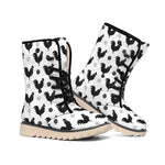 Polka Dot Rooster Pattern Print Winter Boots