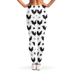 Polka Dot Rooster Pattern Print Women's Leggings