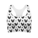 Polka Dot Rooster Pattern Print Women's Sports Bra