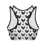 Polka Dot Rooster Pattern Print Women's Sports Bra
