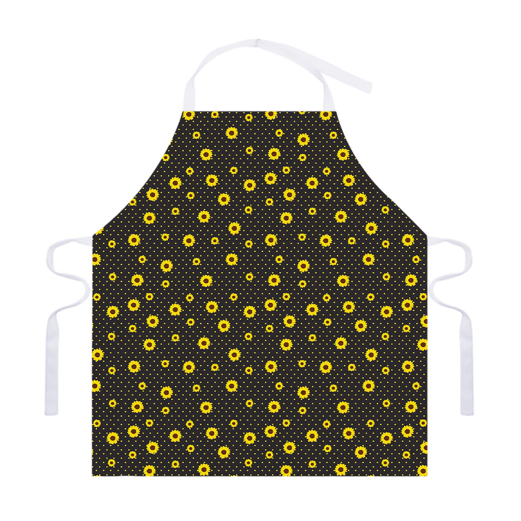 Polka Dot Sunflower Pattern Print Adjustable Apron
