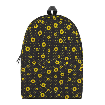 Polka Dot Sunflower Pattern Print Backpack