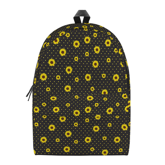 Polka Dot Sunflower Pattern Print Backpack