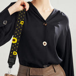 Polka Dot Sunflower Pattern Print Bag Strap