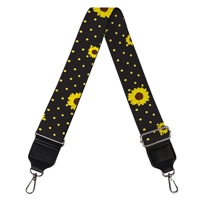 Polka Dot Sunflower Pattern Print Bag Strap