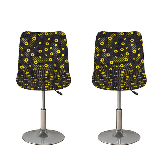 Polka Dot Sunflower Pattern Print Bar Stool Covers