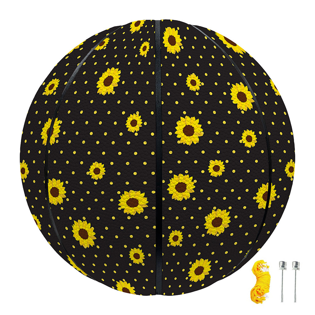 Polka Dot Sunflower Pattern Print Basketball