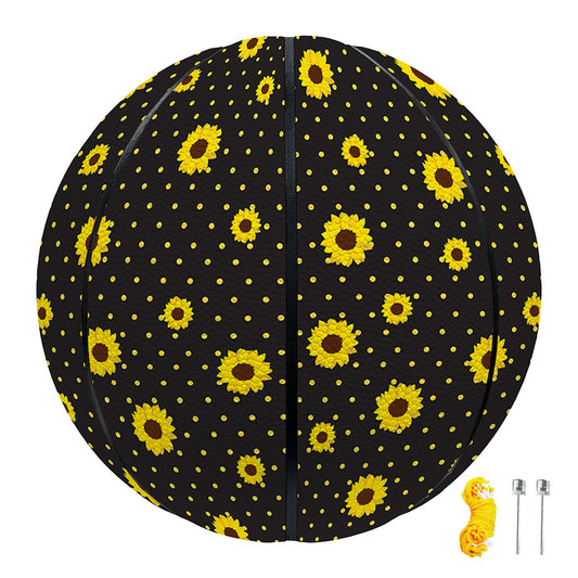 Polka Dot Sunflower Pattern Print Basketball