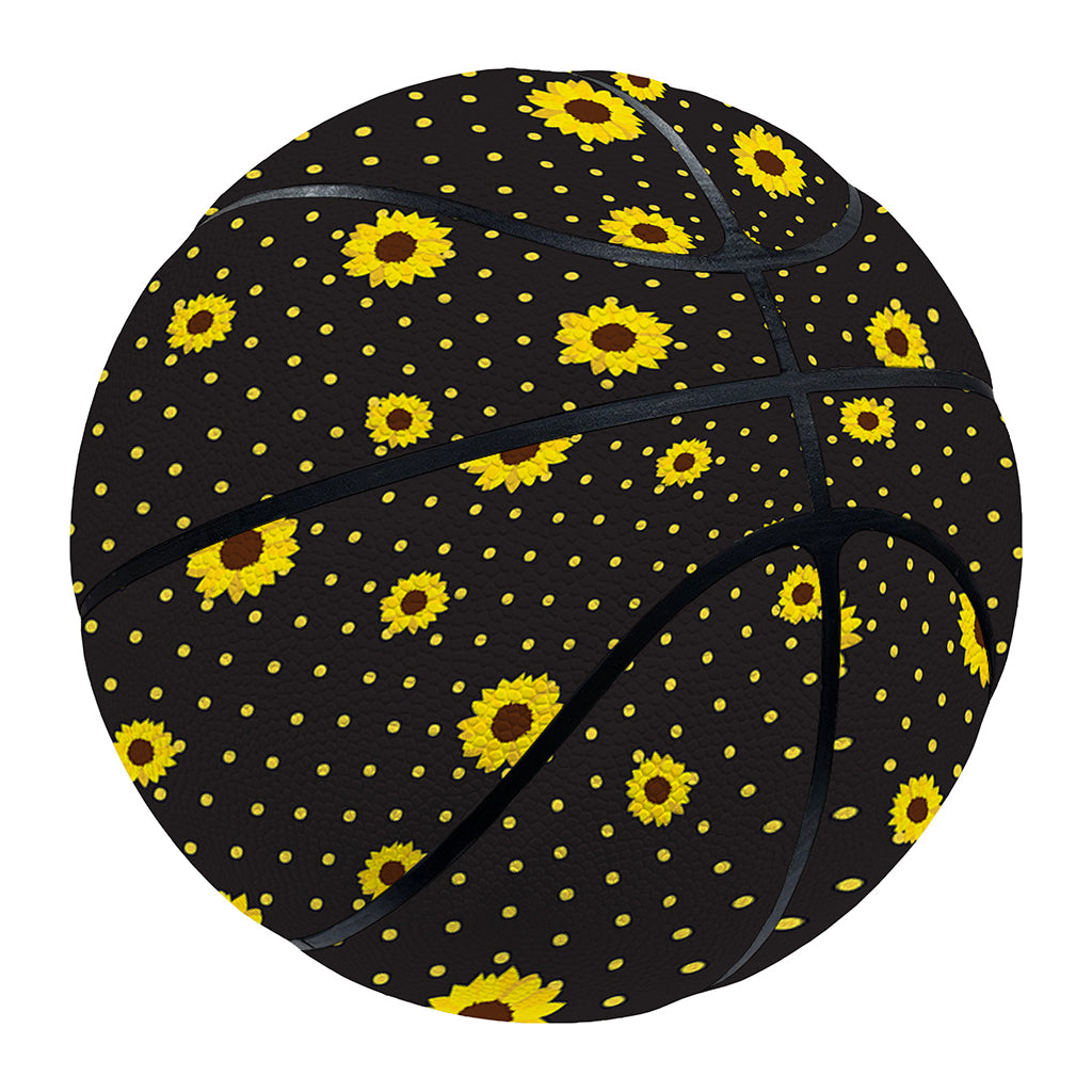 Polka Dot Sunflower Pattern Print Basketball