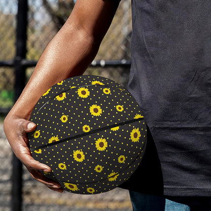 Polka Dot Sunflower Pattern Print Basketball
