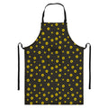 Polka Dot Sunflower Pattern Print Bib Apron With Pocket