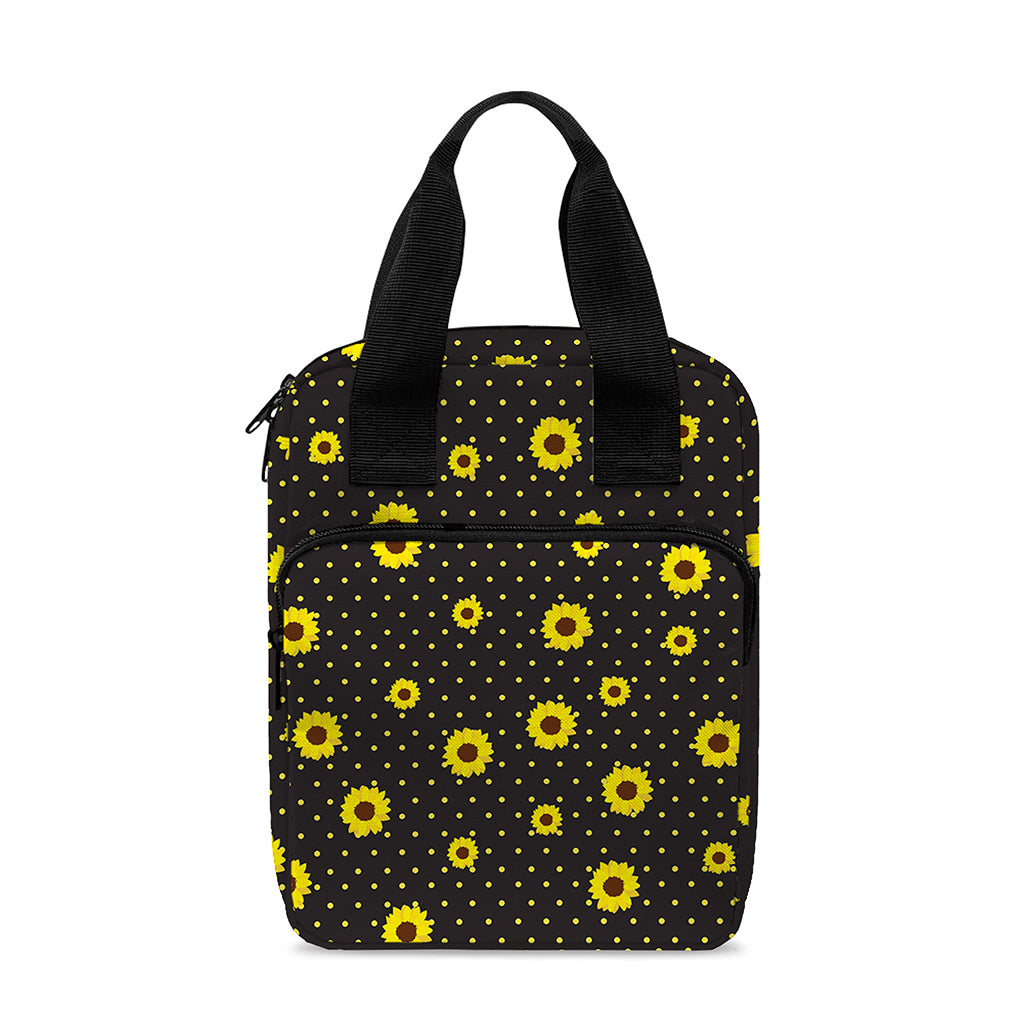Polka Dot Sunflower Pattern Print Bible Tote Bag