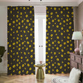 Polka Dot Sunflower Pattern Print Dimout Pencil Pleat Curtains