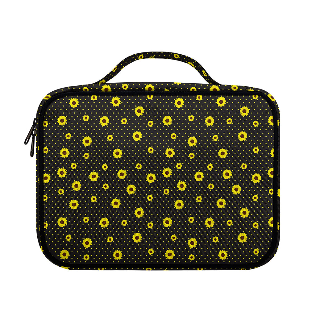 Polka Dot Sunflower Pattern Print Briefcase Bible Bag