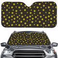 Polka Dot Sunflower Pattern Print Car Windshield Sun Shade